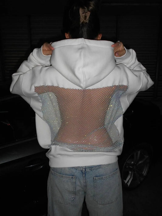 Spotlight CrystalMesh Oversized Sparkle Hoodie