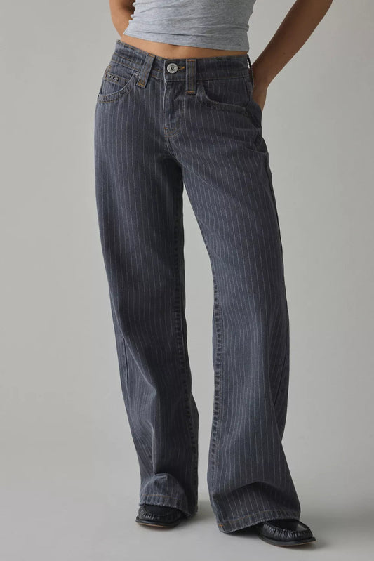 Everyday Pinstripe Stretch Comfort Jeans
