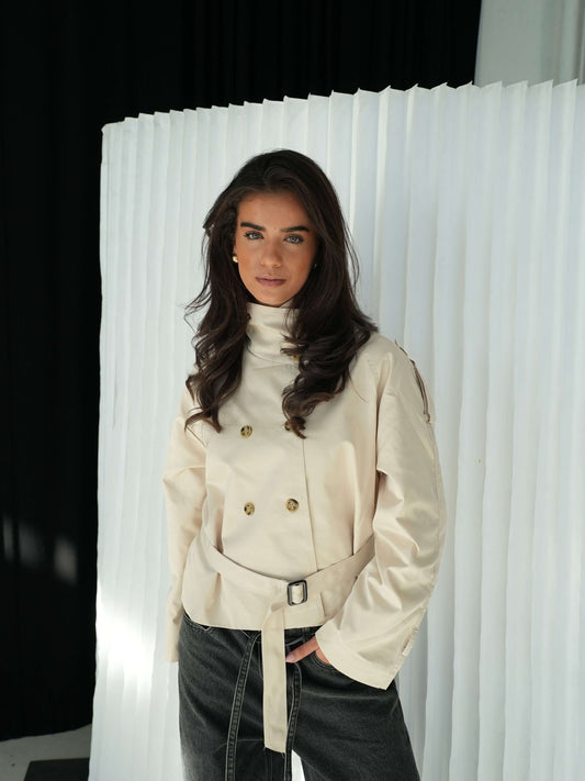 Zoey Classic Short Beige Trench
