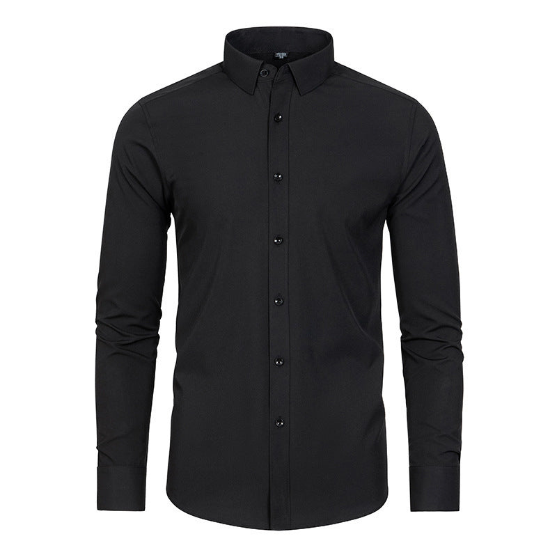 Men's Silky Wrinkle Resistant Solid Color Stretch Shirt🔥💕(BUY 2 FREE SHIPPING)